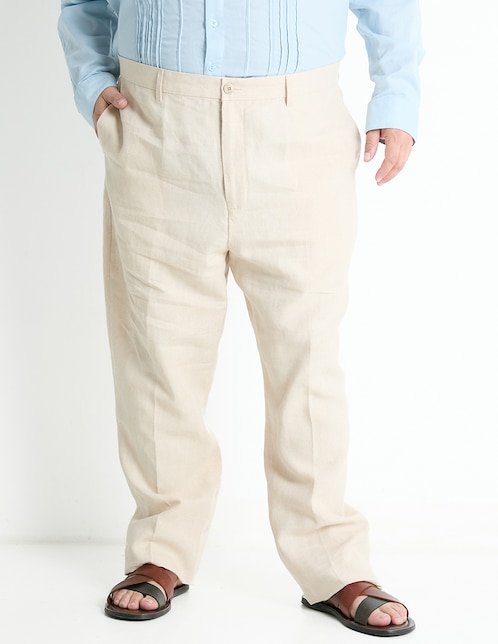 Pantalón de vestir recto de lino para hombre 1