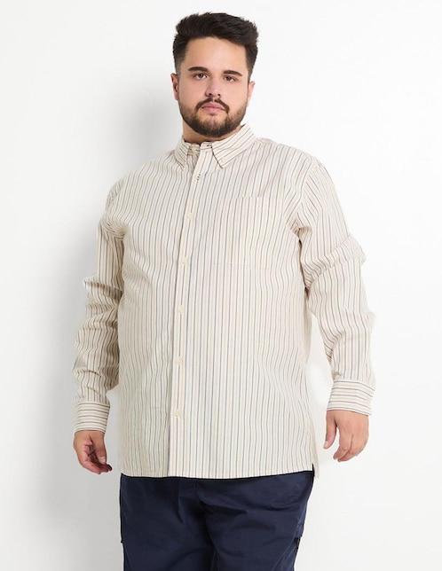 Camisa casual Jbe de algodón manga larga para hombre