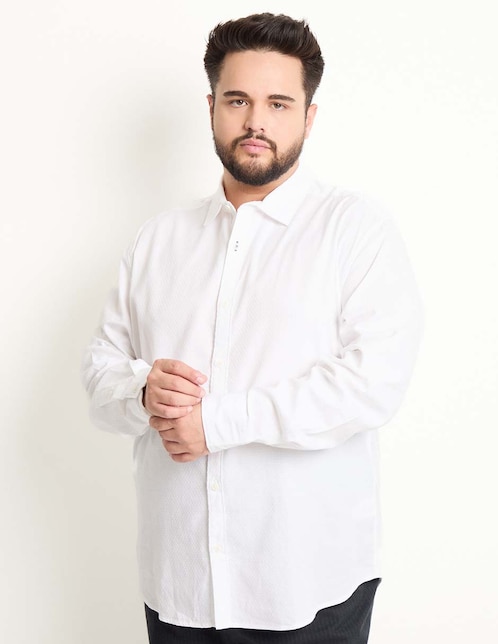 Camisa casual de algodón manga larga para hombre