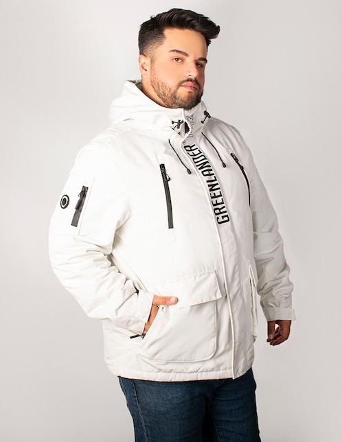 Chamarra parka impermeable con capucha para hombre 1