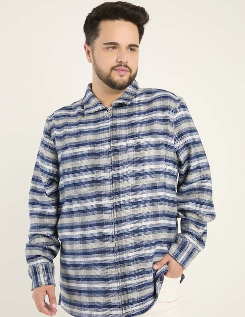 Camisa casual manga larga para hombre 1