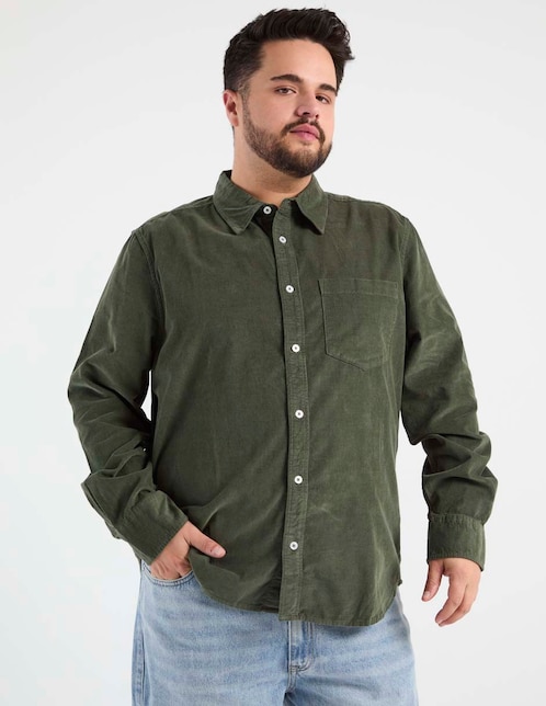 Camisa casual de algodón manga larga para hombre 1