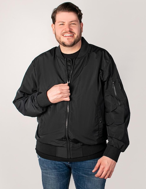Chamarra bomber con bolsillos para hombre 1