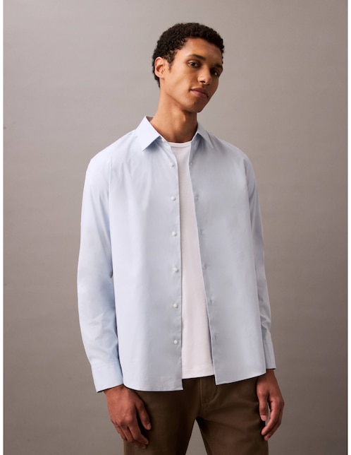 Camisa casual de algodón manga larga para hombre 1