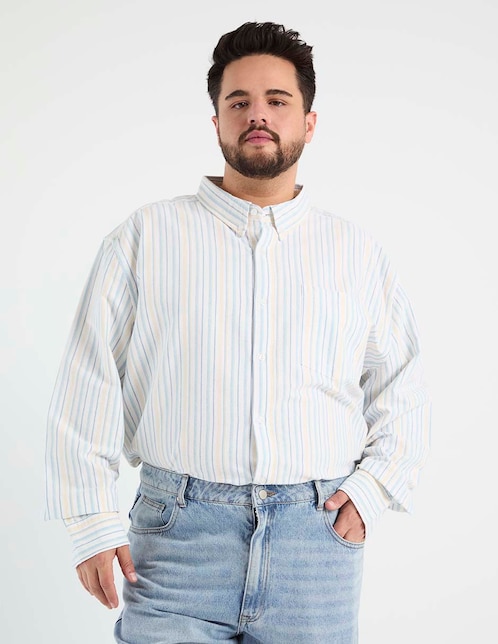 Camisa casual Jbe de algodón manga larga para hombre