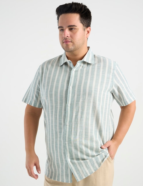 Camisa casual de algodón manga corta para hombre 1