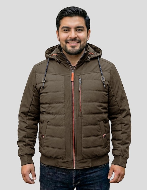 "chamarra" capitonada greenlander sin familia o colección no "de" poliéster capucha desmontable "para hombre"