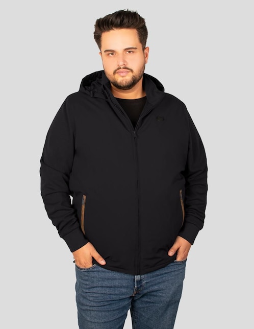 Chamarra casual capucha desmontable para hombre 1