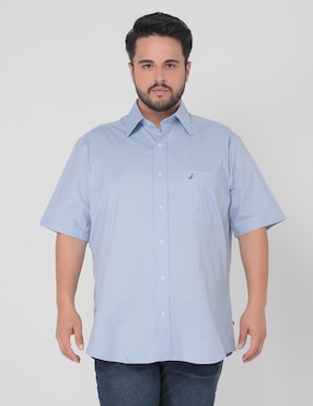 Camisa Casual Nautica De Algodón Manga Corta Para Hombre