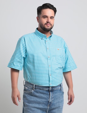 Camisa Casual Ferrioni De Algodón Manga Corta Para Hombre