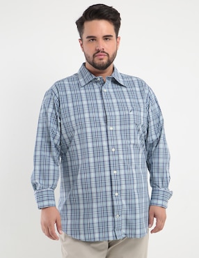 Camisa Casual Nautica De Algodón Manga Larga Para Hombre