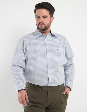 Camisa Casual Nautica De Algodón Manga Larga Para Hombre