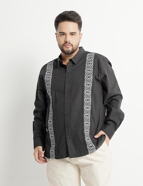 Guayabera Manga Larga Ábito Para Hombre