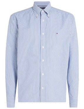 Camisa Casual Tommy Hilfiger De Algodón Manga Larga Para Hombre