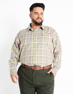 Camisa Casual Ferrioni De Algodón Manga Larga Para Hombre