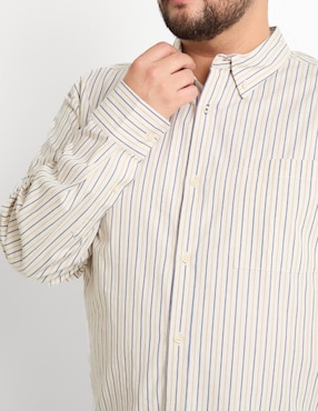 Camisa casual Jbe de algodón manga larga para hombre
