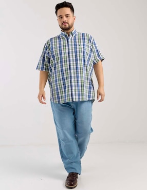 Camisa casual Dioro de algodón manga corta para hombre