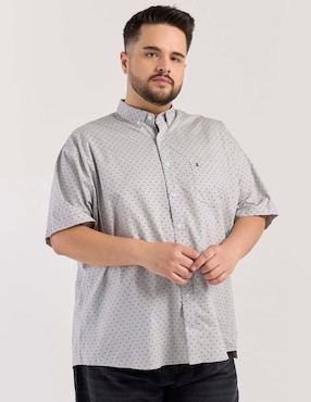 Camisa casual Dioro de algodón manga al codo para hombre