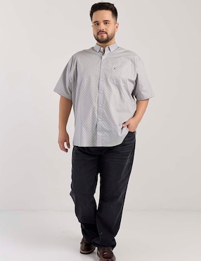 Camisa casual Dioro de algodón manga al codo para hombre