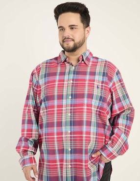 Camisa casual Polo Rl de algodón manga larga para hombre