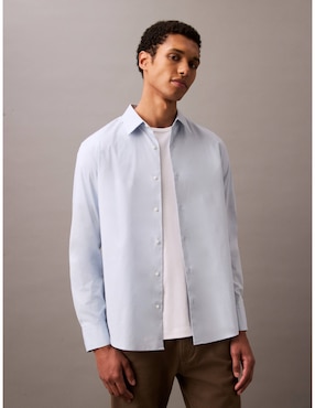 Camisa casual Calvin Klein de algodón manga larga para hombre