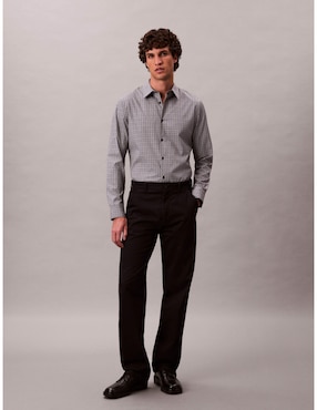 Camisa casual Calvin Klein de algodón manga larga para hombre