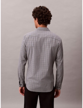 Camisa casual Calvin Klein de algodón manga larga para hombre
