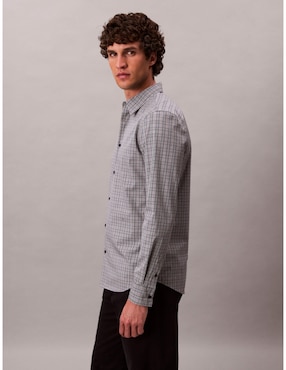Camisa casual Calvin Klein de algodón manga larga para hombre
