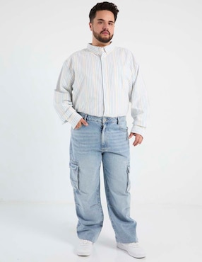 Camisa casual Jbe de algodón manga larga para hombre