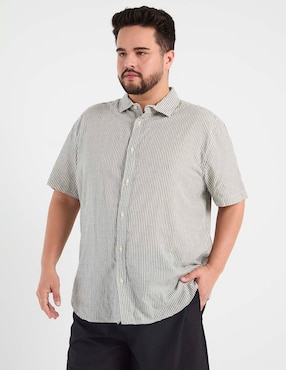Camisa casual Jbe de algodón manga corta para hombre