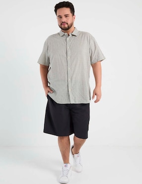 Camisa casual Jbe de algodón manga corta para hombre