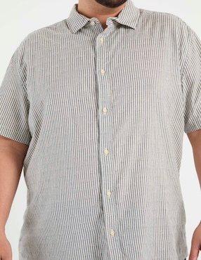 Camisa casual Jbe de algodón manga corta para hombre