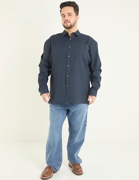 Camisa casual Jbe de algodón manga larga para hombre