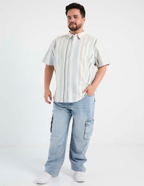 Camisa casual Dioro de algodón manga corta para hombre