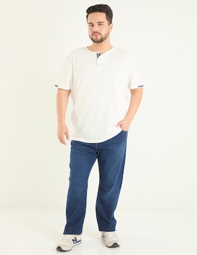 Playera Jbe cuello henley para hombre