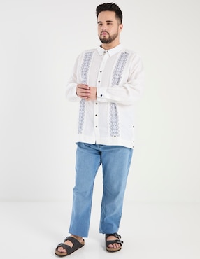 Jeans straight Jbe lavado whisker para hombre