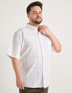 Camisa casual Ferrioni de algodón manga corta para hombre
