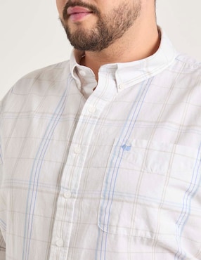 Camisa casual Ferrioni de algodón manga corta para hombre
