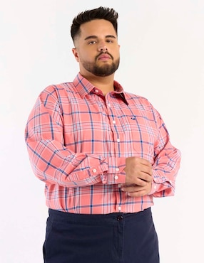 Camisa casual Ferrioni de algodón manga larga para hombre