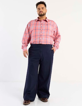 Camisa casual Ferrioni de algodón manga larga para hombre