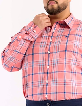 Camisa casual Ferrioni de algodón manga larga para hombre