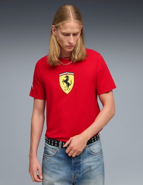 Playera Puma Motorsport Ferrari Colored Shield Tee cuello redondo para hombre