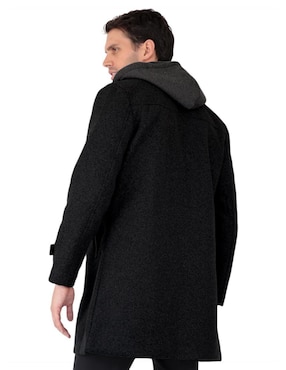 Abrigo Roosevelt de gamuza con capucha para hombre