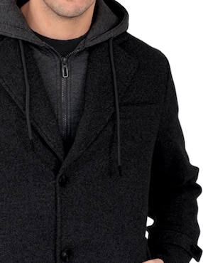 Abrigo Roosevelt de gamuza con capucha para hombre