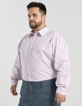Camisa casual Ferrioni de algodón manga larga para hombre