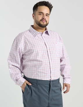 Camisa casual Ferrioni de algodón manga larga para hombre