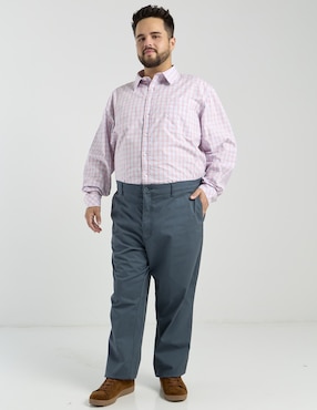 Camisa casual Ferrioni de algodón manga larga para hombre