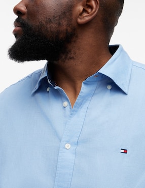 Camisa casual Tommy Hilfiger de algodón manga larga para hombre