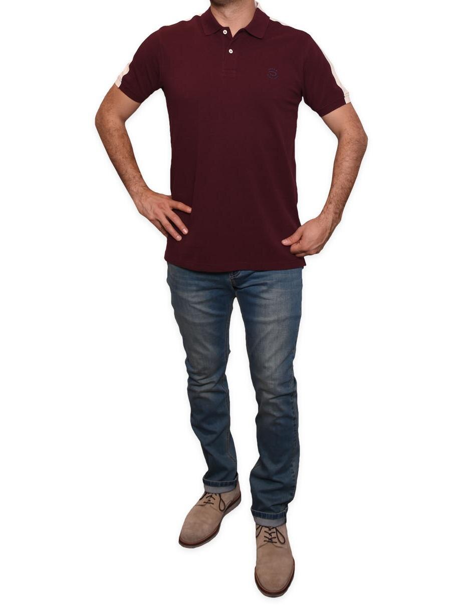 Polo Manga Corta Cuello V Hombre Guinda. | Linio Perú - TO170FA0LXXA0LPE