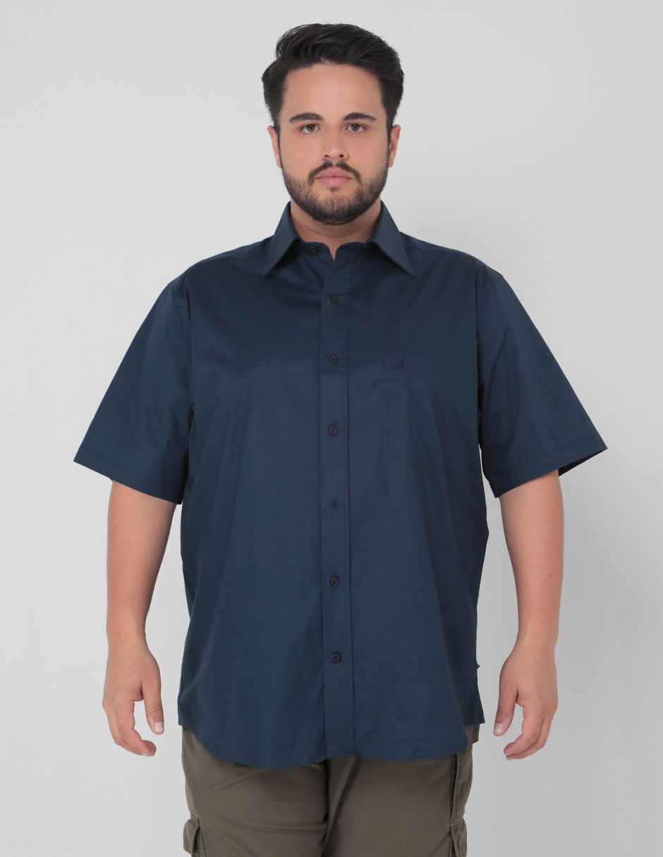 CAMISA NAUTICA M01102, 1X, AZUL MARINO
